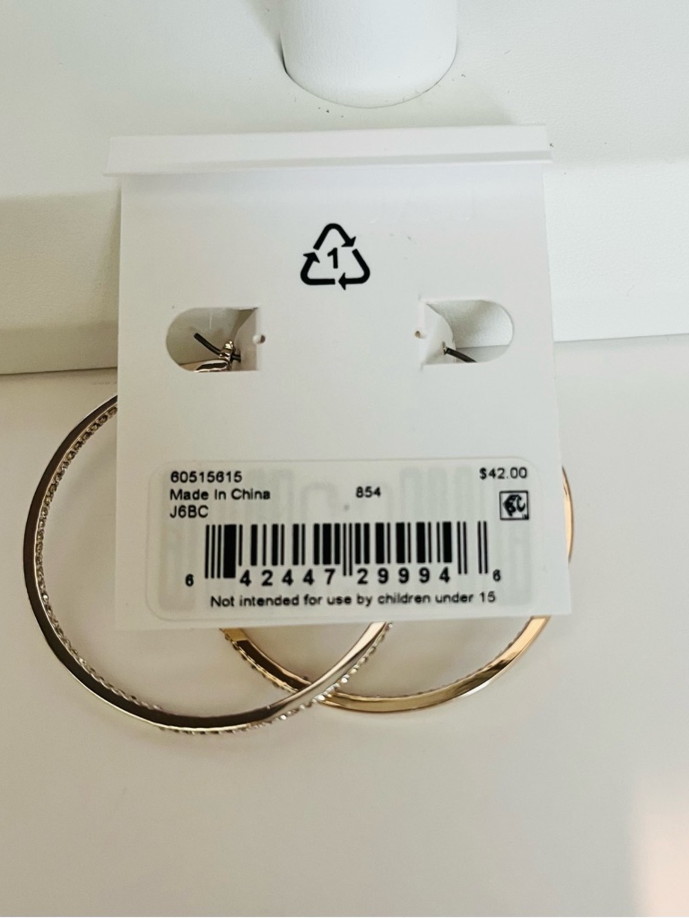 LAUREN Ralph Lauren Women's Pave
Inside-Out Hoop Earrings - Picture 5 of 5